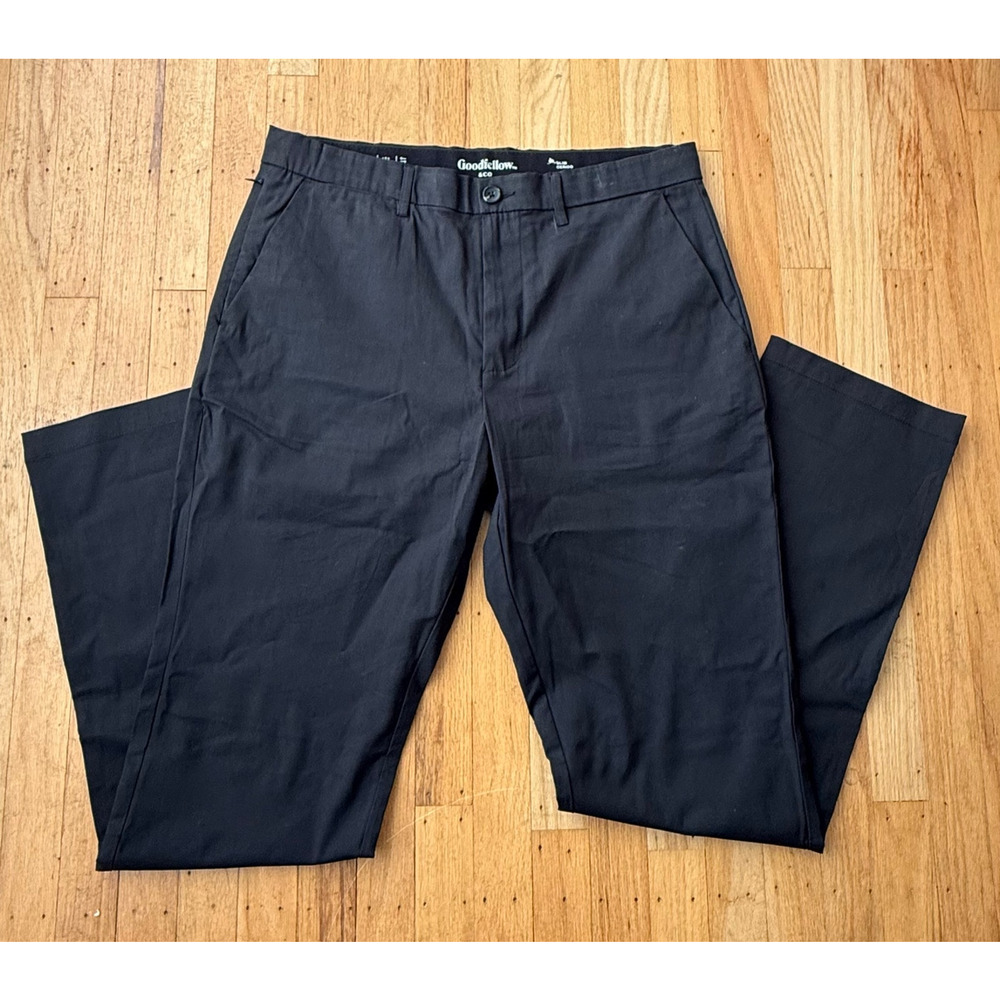 Goodfellow Black Slim Fit Tech Chino Pant 34x34 Office Casual Quick Dry Stretch - Picture 9 of 11